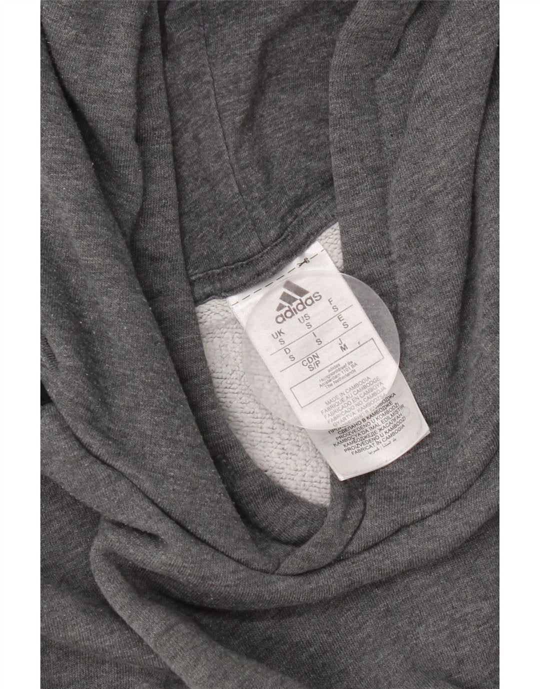 Adidas Mens Hoodie Jumper Small Grey Cotton