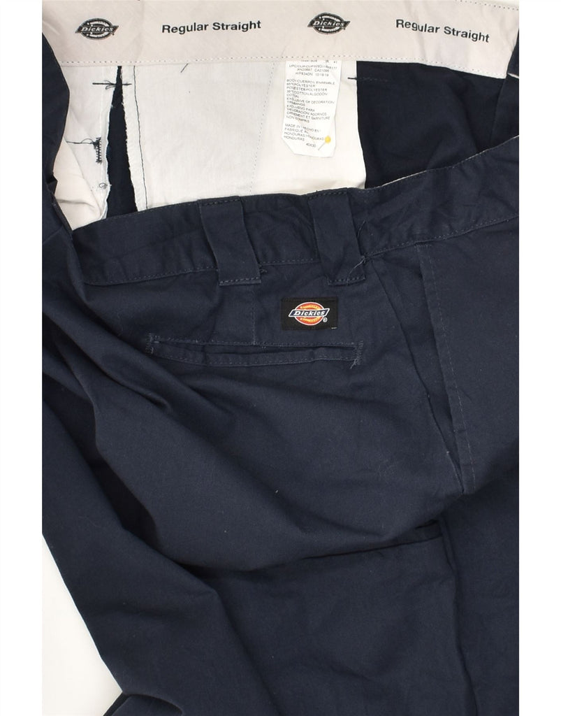DICKIES Mens Regular Straight Chino Trousers W40 L30  Navy Blue Polyester | Vintage Dickies | Thrift | Second-Hand Dickies | Used Clothing | Messina Hembry 