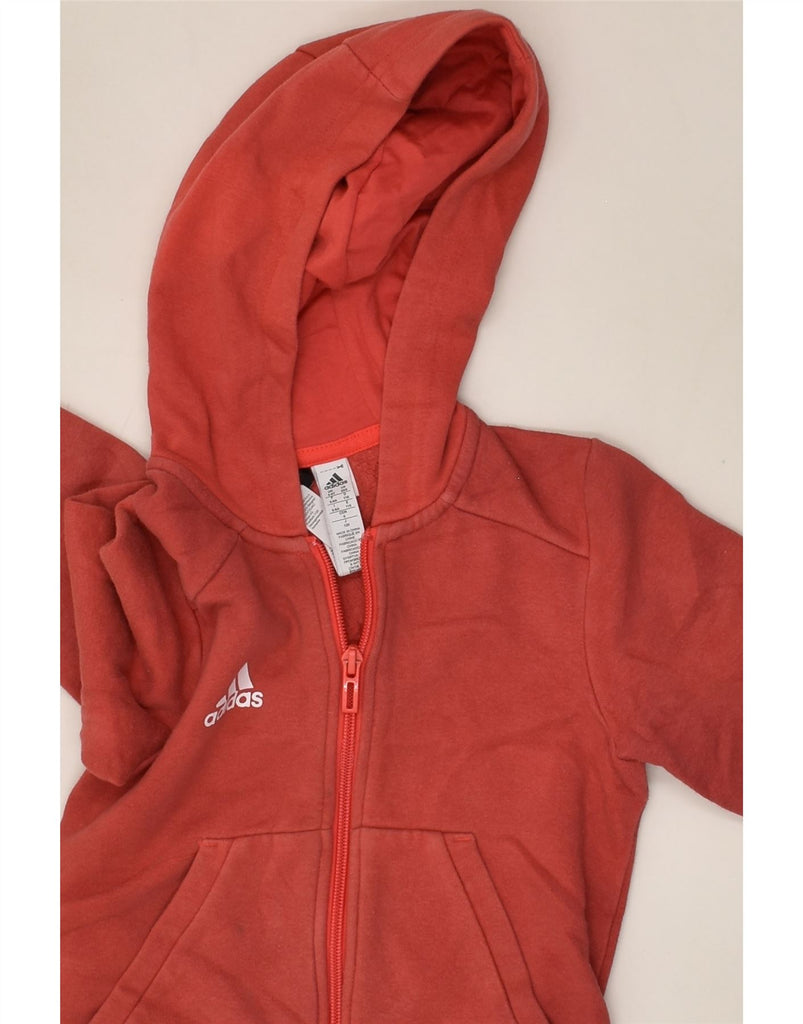 ADIDAS Boys Graphic Zip Hoodie Sweater 5-6 Years Red Cotton | Vintage Adidas | Thrift | Second-Hand Adidas | Used Clothing | Messina Hembry 