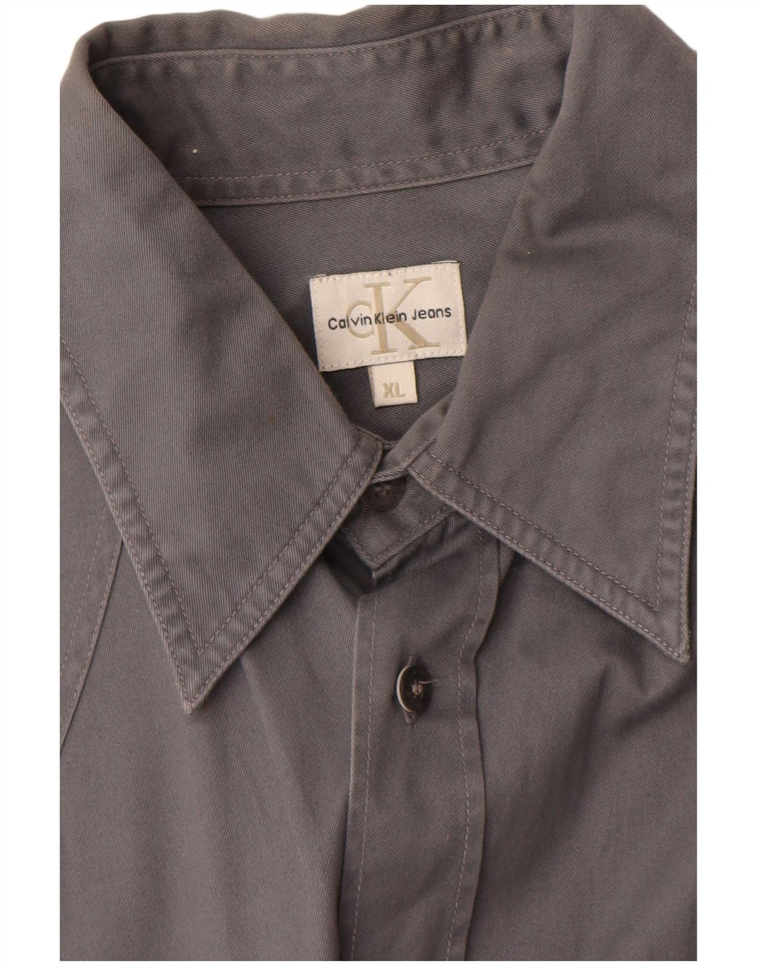 Calvin Klein Jeans Mens Western Shirt XL Grey Cotton