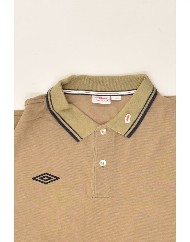 UMBRO Mens Slim Polo Shirt XL Brown Cotton | Vintage Umbro | Thrift | Second-Hand Umbro | Used Clothing | Messina Hembry 