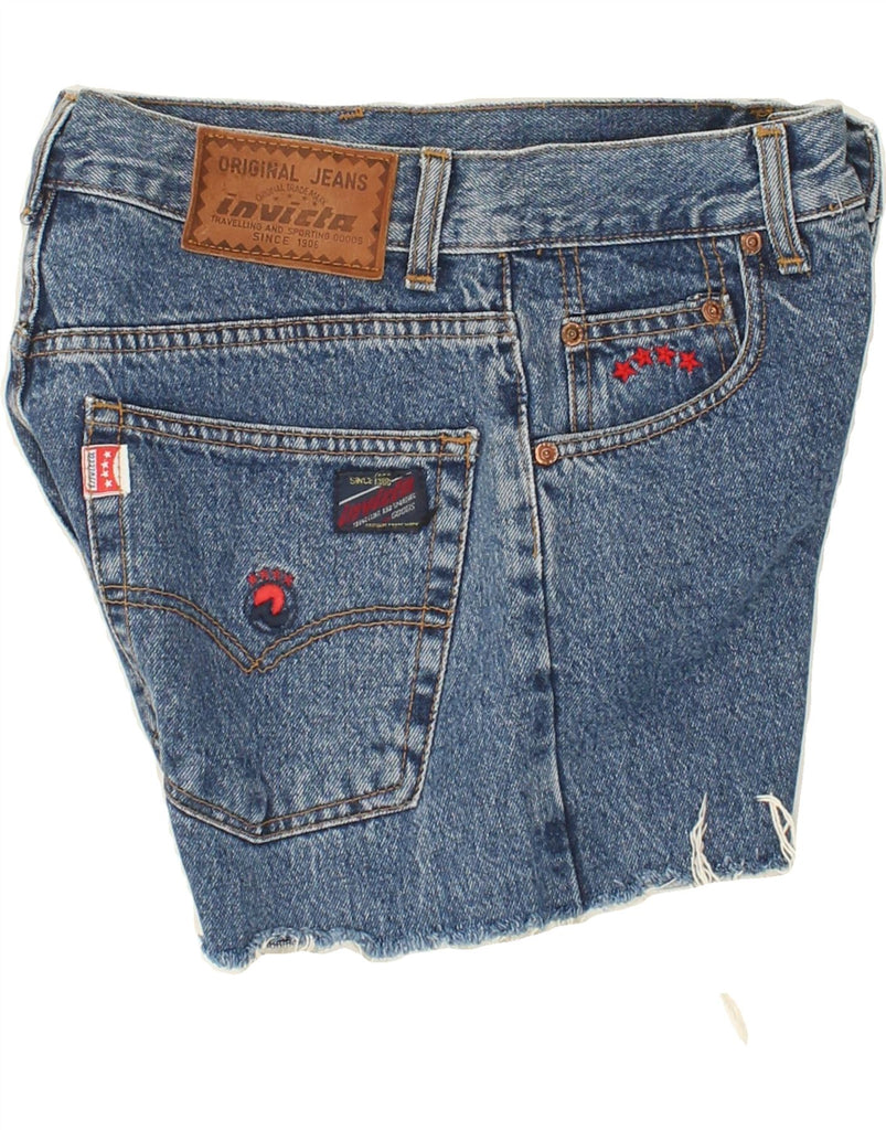 INVICTA Womens High Waist Denim Shorts W28 Medium Blue Cotton Vintage Invicta and Second-Hand Invicta from Messina Hembry 