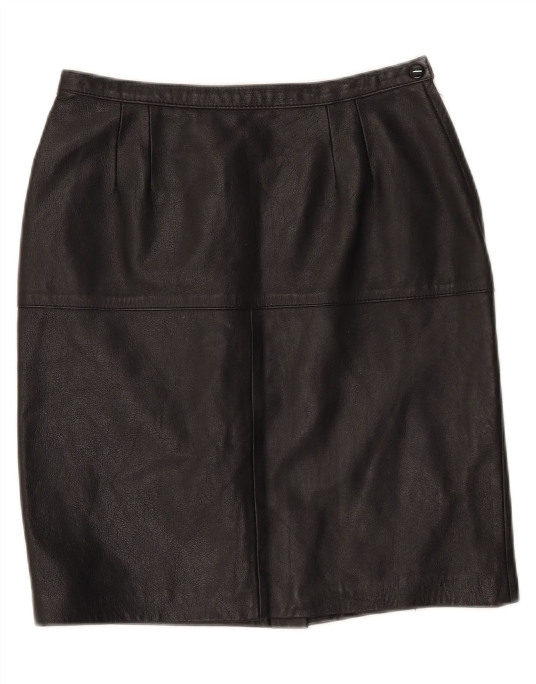 VINTAGE Womens Leather Skirt IT 44 Medium W27 Black Leather