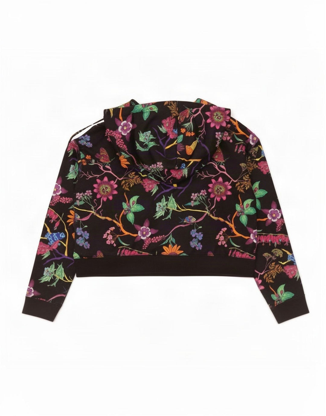 Adidas Womens Crop Oversized Sweatshirt Jumper UK 8 Small Black Floral