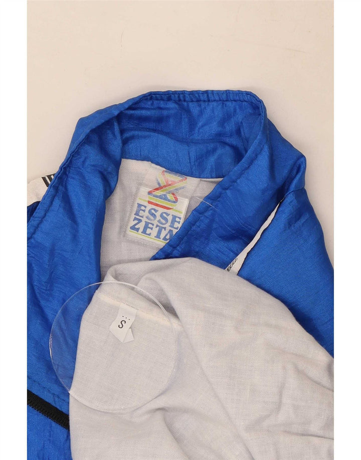 Vintage Mens Graphic Full Tracksuit Small Blue Colourblock