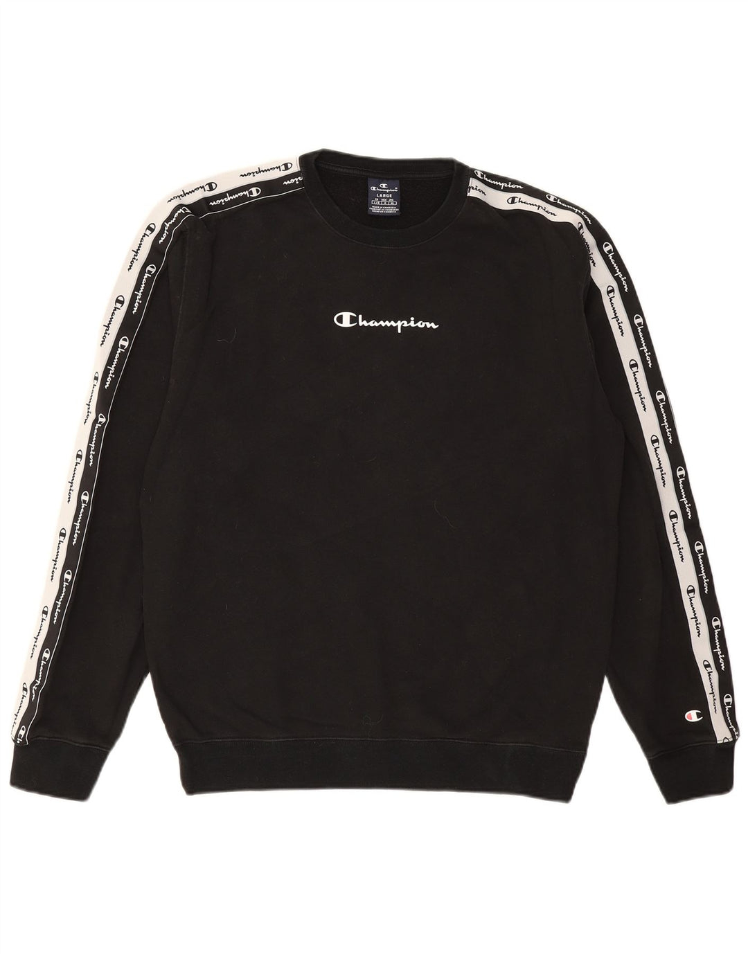 CHAMPION Mens Graphic Sweatshirt Jumper Large Black Cotton