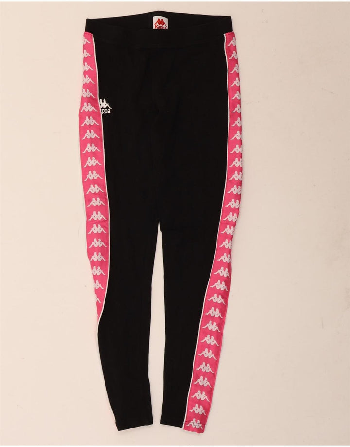 Kappa Womens Graphic Leggings UK 14 Medium  Black