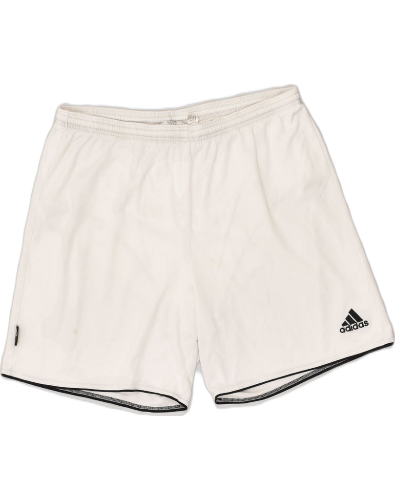 ADIDAS Mens Sport Shorts XL White Polyester | Vintage Adidas | Thrift | Second-Hand Adidas | Used Clothing | Messina Hembry 