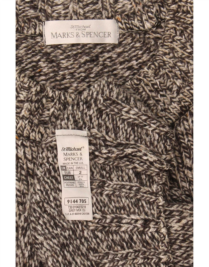 Marks & Spencer Mens Crew Neck Jumper Sweater Small Grey Flecked Wool