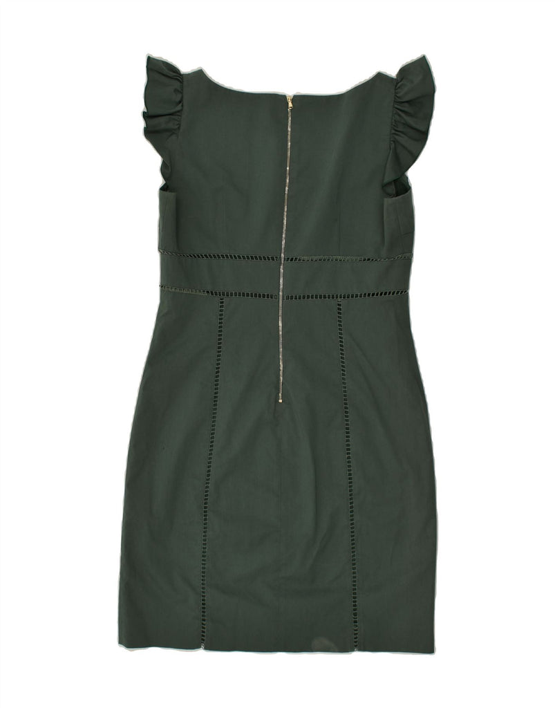 VALENTINO Womens Sheath Dress IT 46 Large Green Cotton | Vintage Valentino | Thrift | Second-Hand Valentino | Used Clothing | Messina Hembry 