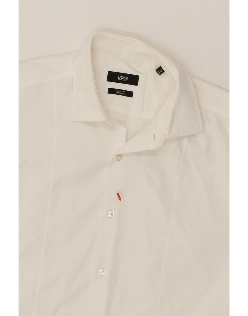 HUGO BOSS Mens Slim Fit Shirt Size 39 15 1/2 Medium White Vintage Hugo Boss and Second-Hand Hugo Boss from Messina Hembry 