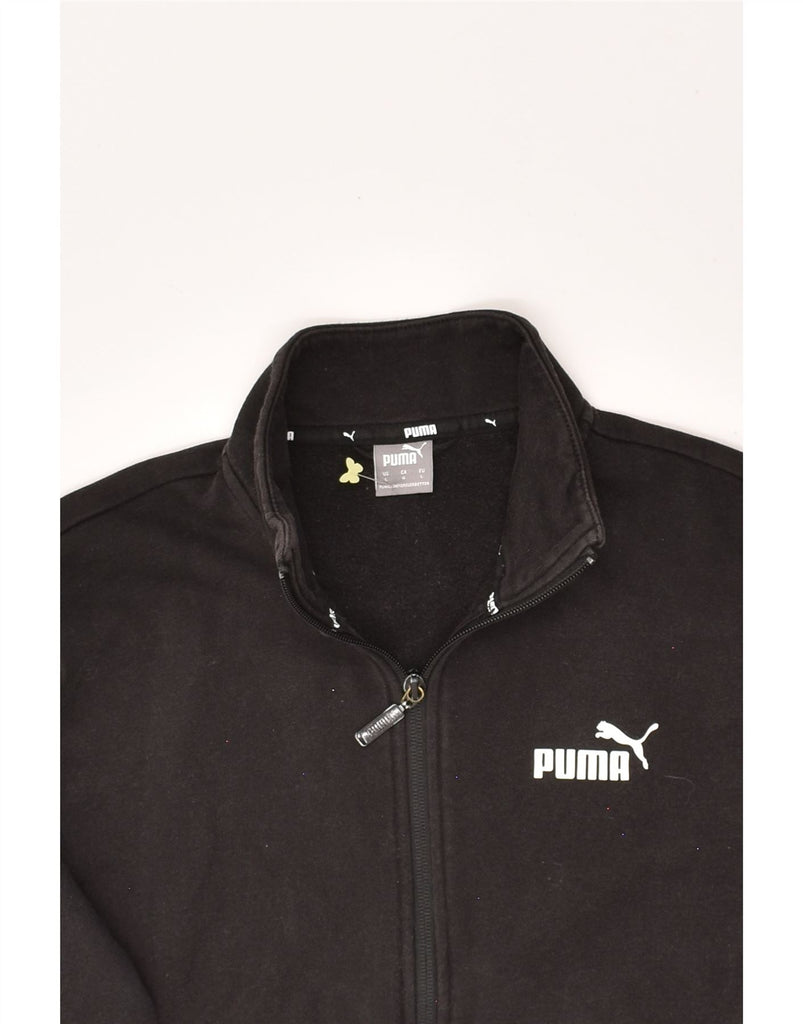 PUMA Womens Graphic Tracksuit Top Jacket UK 16 Large Black Cotton | Vintage Puma | Thrift | Second-Hand Puma | Used Clothing | Messina Hembry 