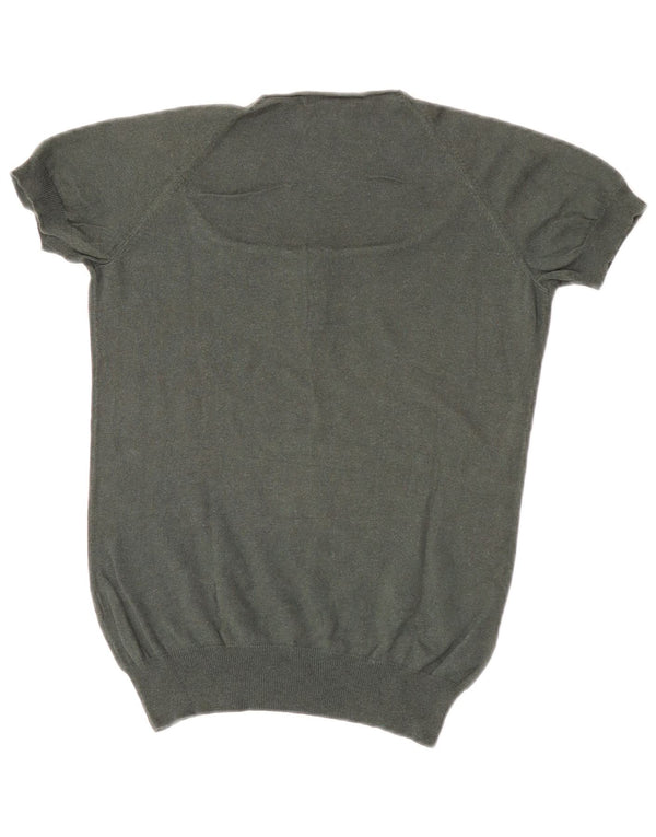Massimo Dutti Womens Boat Neck Jumper Sweater UK 10 Small Khaki