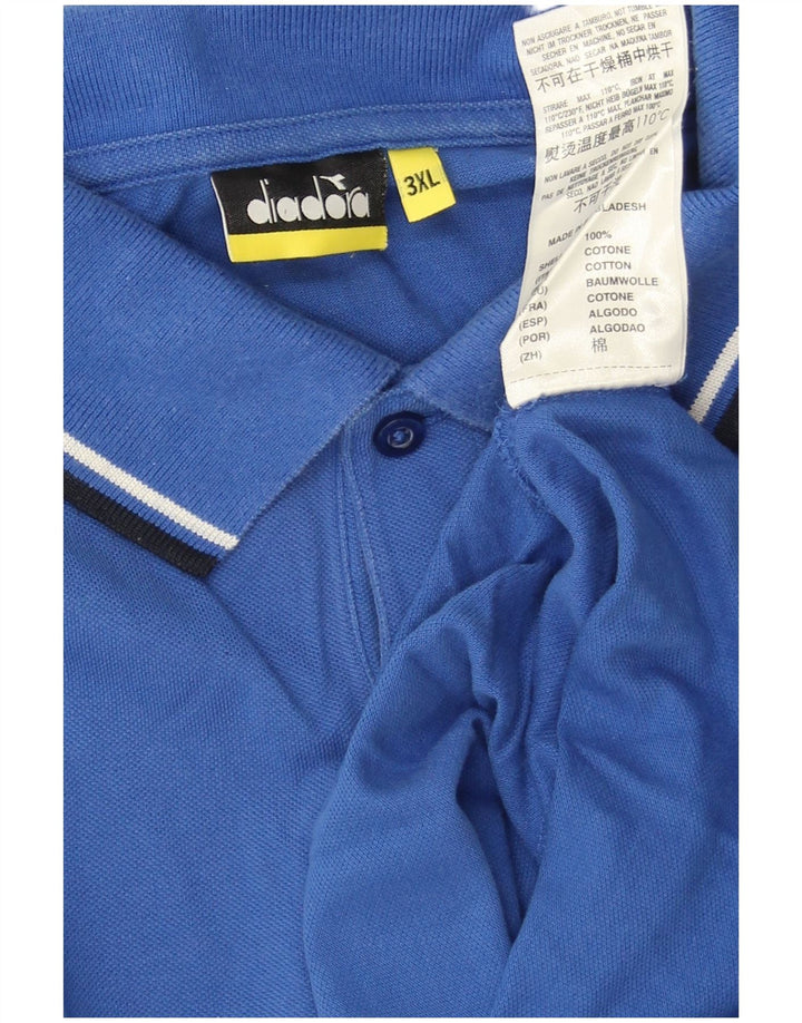 Diadora Mens Polo Shirt 3XL Blue Cotton