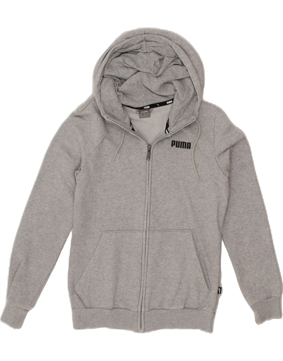 PUMA Womens Zip Hoodie Sweater UK 6 XS Grey Cotton Vintage Puma and Second-Hand Puma from Messina Hembry 