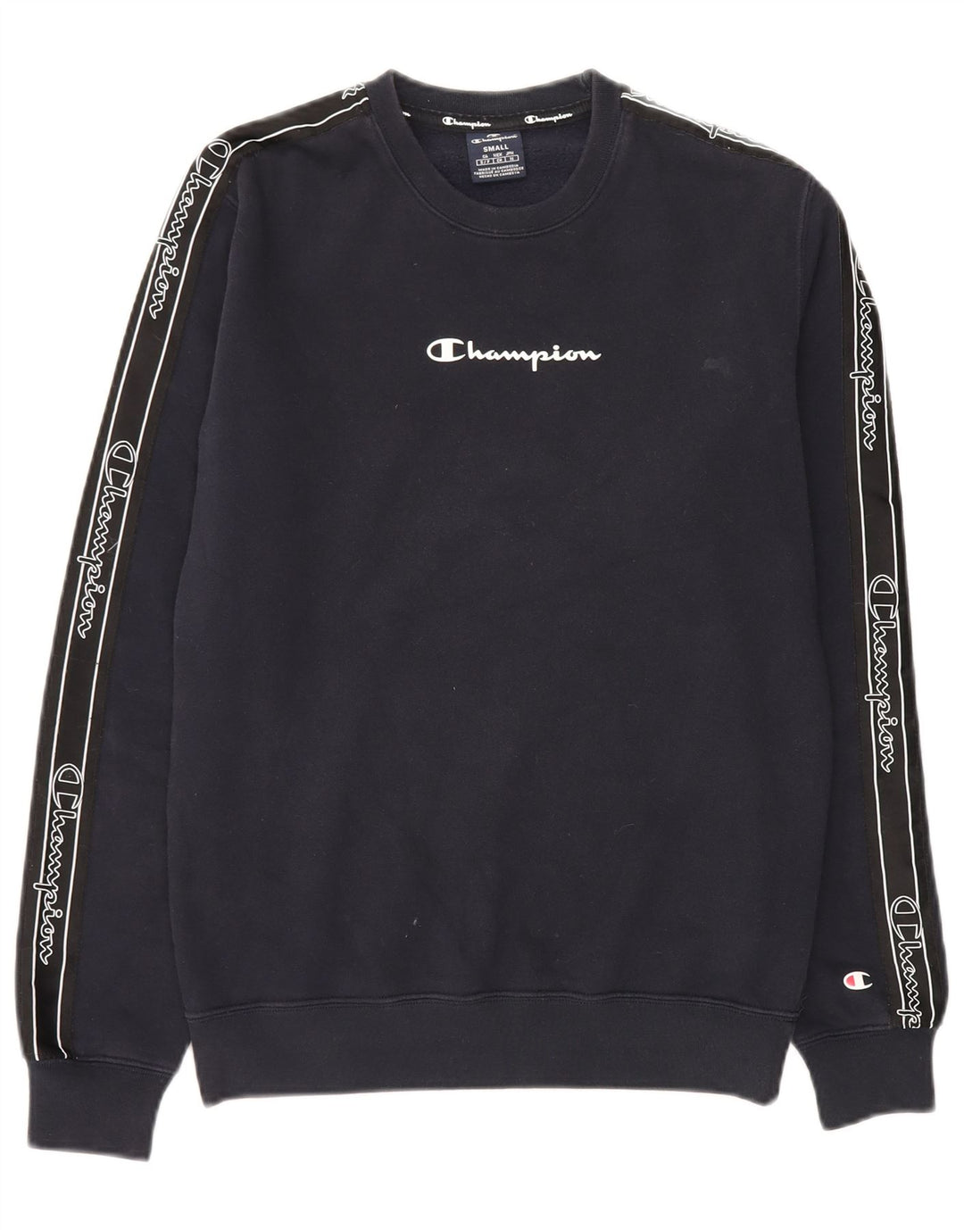 Champion Mens Graphic Sweatshirt Jumper Small Navy Blue