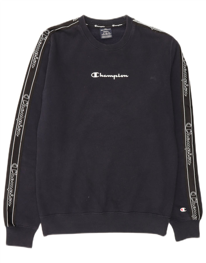 Champion Mens Graphic Sweatshirt Jumper Small Navy Blue