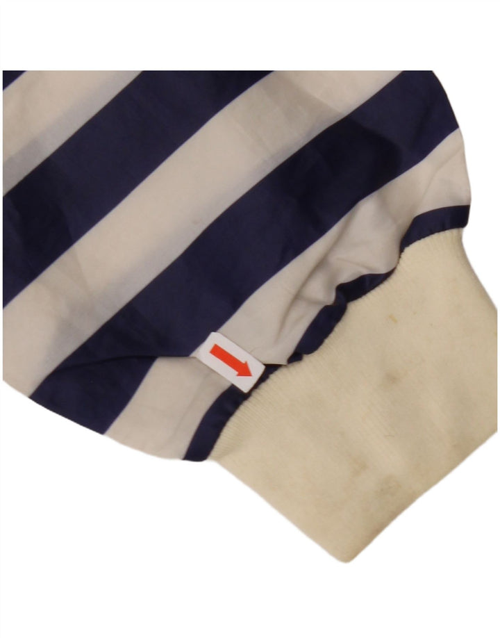 INVICTA Mens Hooded Rain Jacket UK 40 Large Navy Blue Striped Polyester