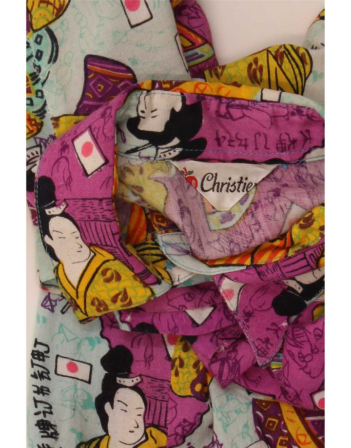 Christian Womens Graphic Short Sleeve Shirt UK 14 Large Multicoloured
