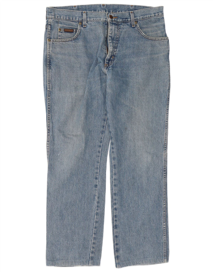Wrangler Mens Texas Straight Jeans W35 L29 Blue Cotton