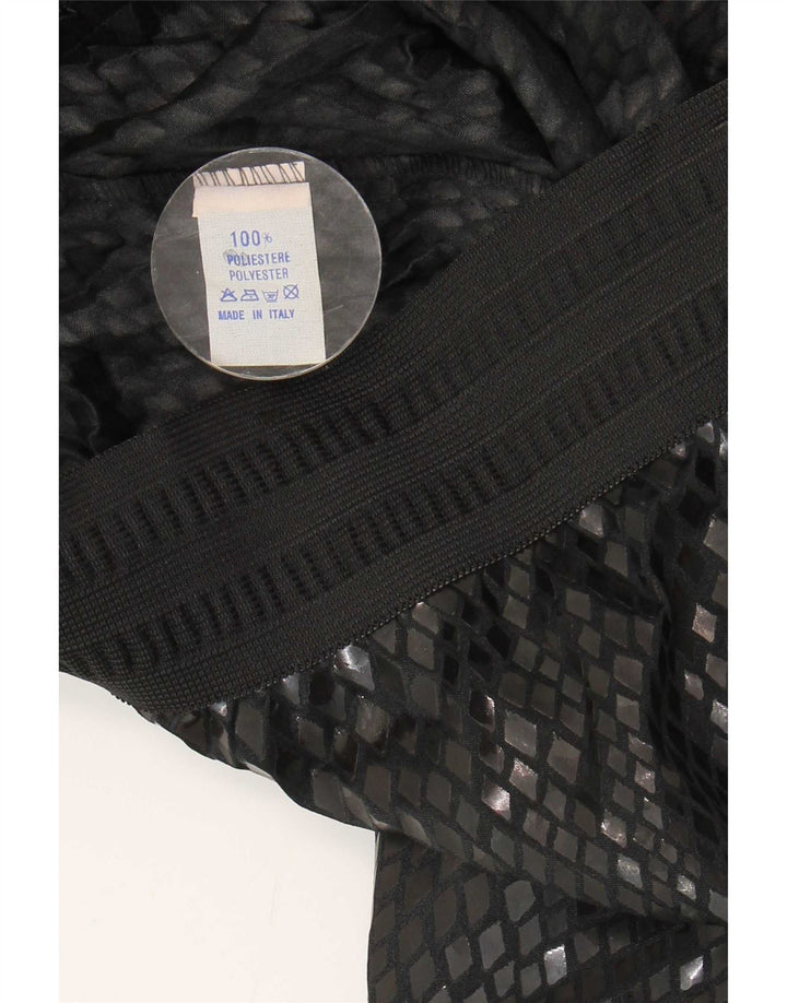 Vintage Womens Midi Skirt W26 Small Black Argyle/Diamond Polyester