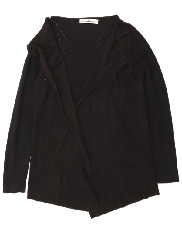 Zara Mens Open Cardigan Sweater UK 10 Small Black Viscose