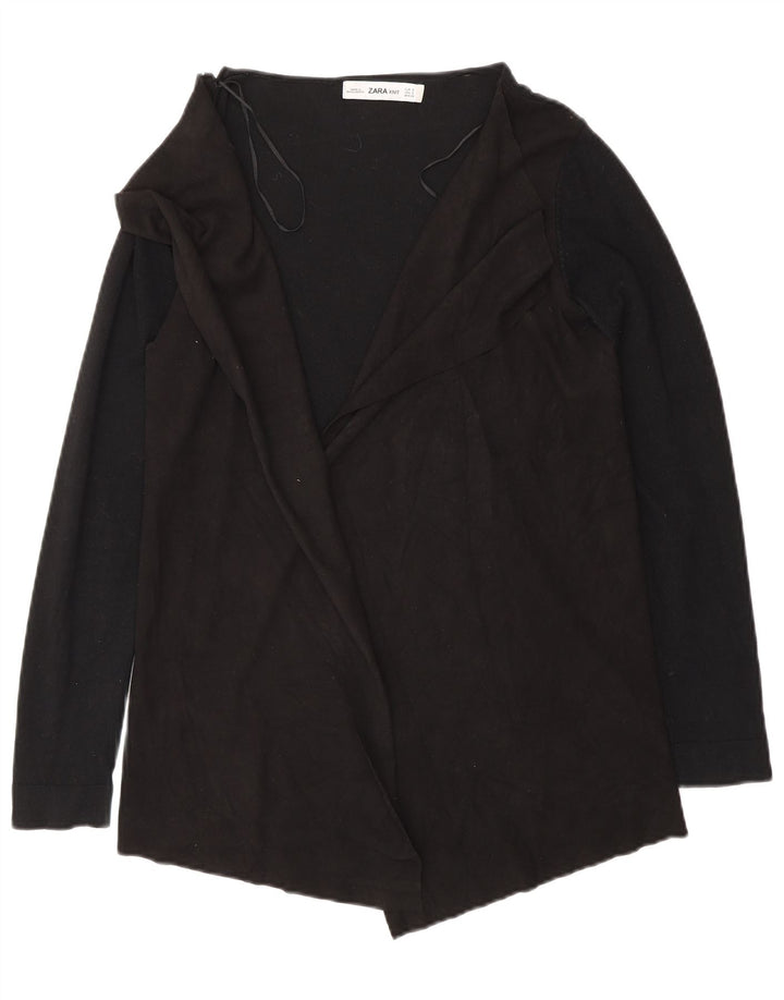 Zara Mens Open Cardigan Sweater UK 10 Small Black Viscose