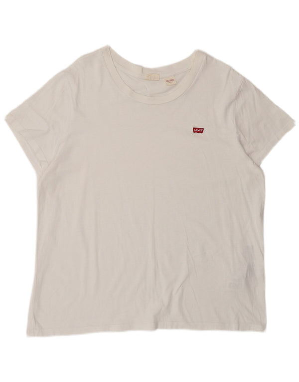 Levi's Womens T-Shirt Top UK 18 XL White Cotton