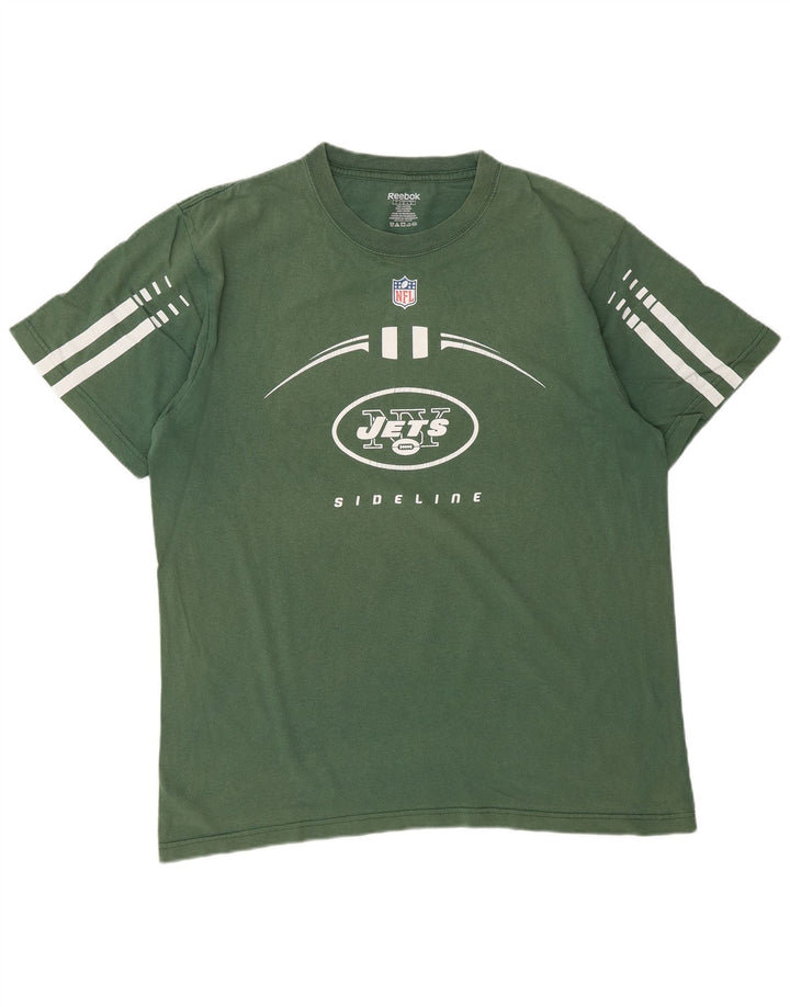 REEBOK Mens Graphic T-Shirt Top Large Green Cotton