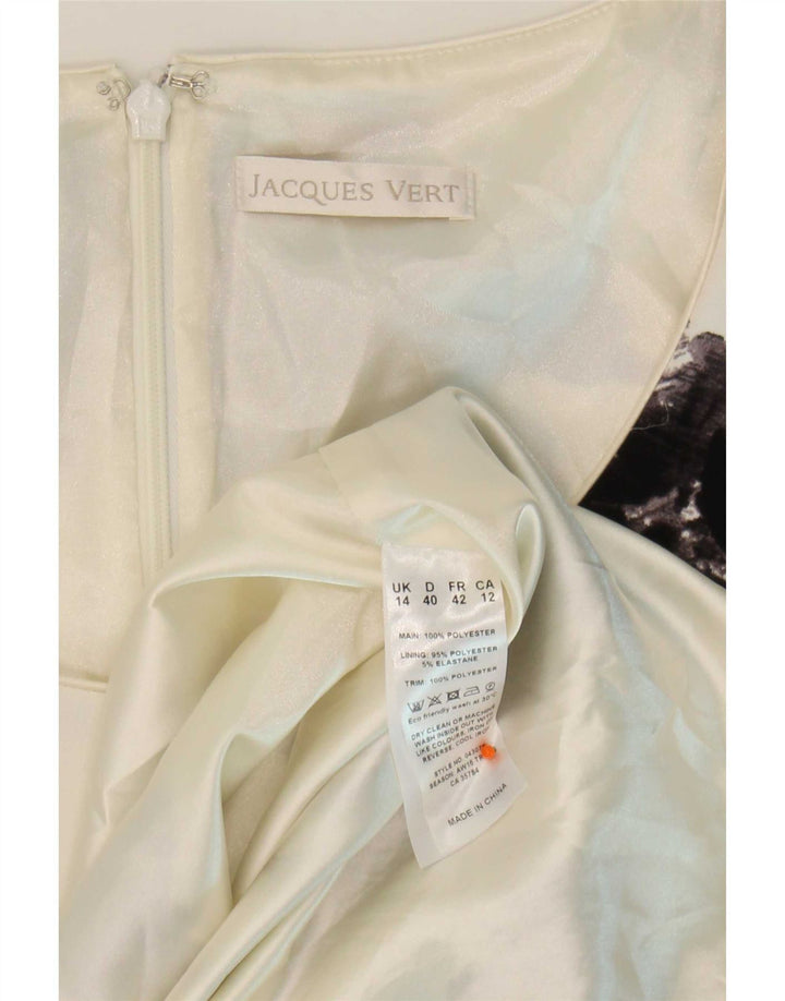 Jacques Vert Womens Sheath Dress UK 14 Large White Floral Polyester