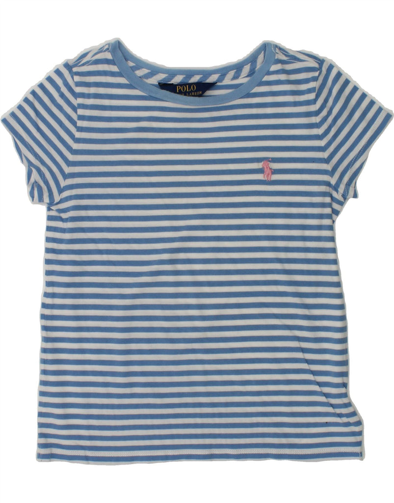 POLO RALPH LAUREN Girls T-Shirt Top 6-7 Years Small Blue Striped Cotton | Vintage Polo Ralph Lauren | Thrift | Second-Hand Polo Ralph Lauren | Used Clothing | Messina Hembry 