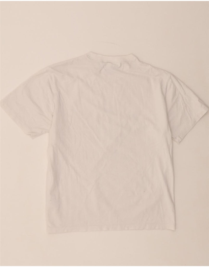 ADIDAS Womens Graphic T-Shirt Top UK 14 Large White Cotton Vintage Adidas and Second-Hand Adidas from Messina Hembry 