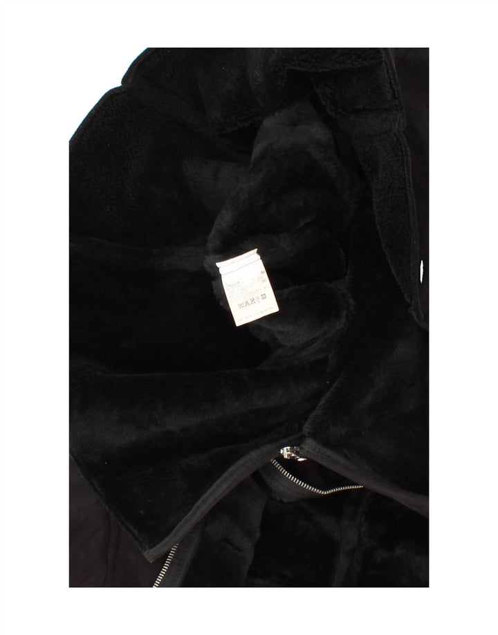 BENETTON Womens Overcoat UK 14 Medium Black Polyester Vintage Benetton and Second-Hand Benetton from Messina Hembry 