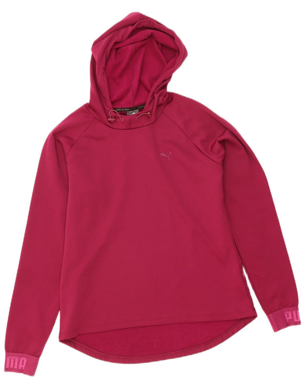 Puma Womens Graphic Hoodie Jumper UK 12 Medium Purple Polyester