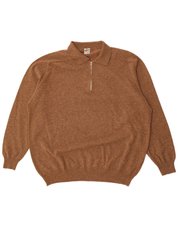 Walbusch Mens Studio Pitti Polo Neck Jumper Sweater IT 58/50 2XL Brown