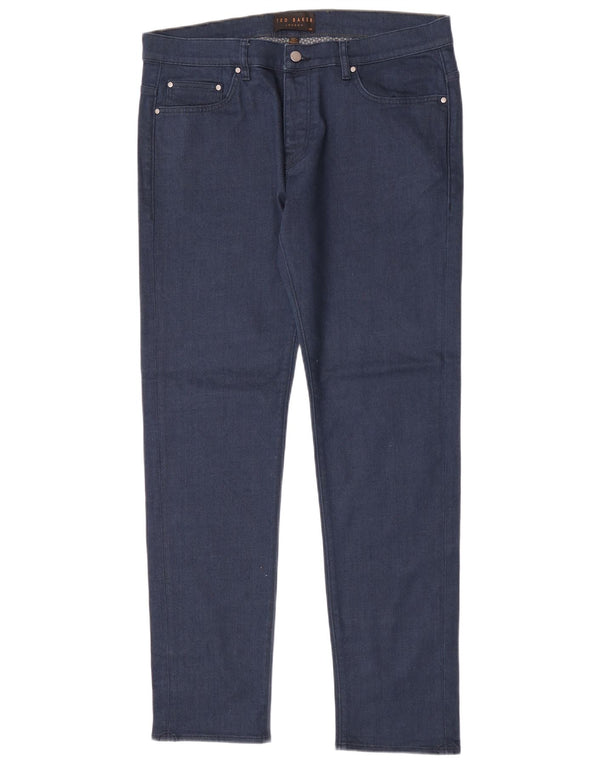 Ted Baker Mens Slim Jeans W36 L32 Navy Blue Cotton