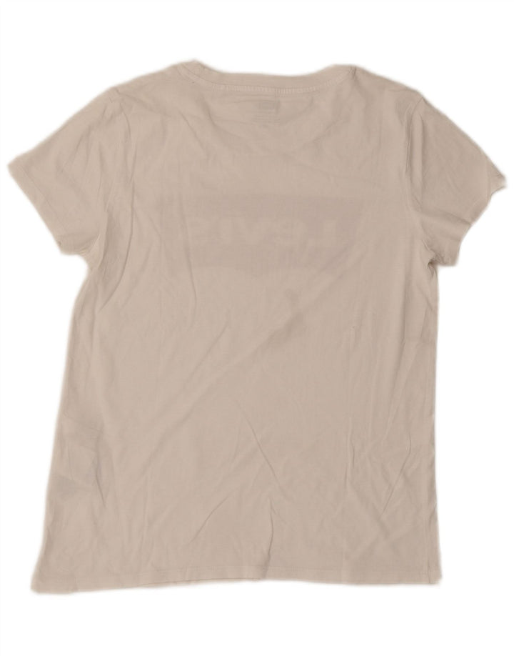 Levi's Womens Graphic T-Shirt Top UK 10 Small White Cotton
