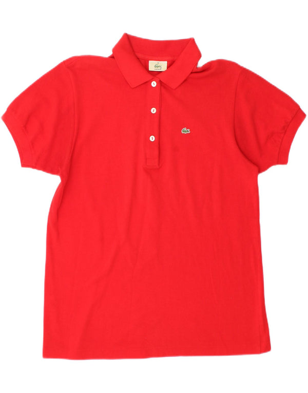 Lacoste Womens Polo Shirt Size 40 Medium Red Cotton