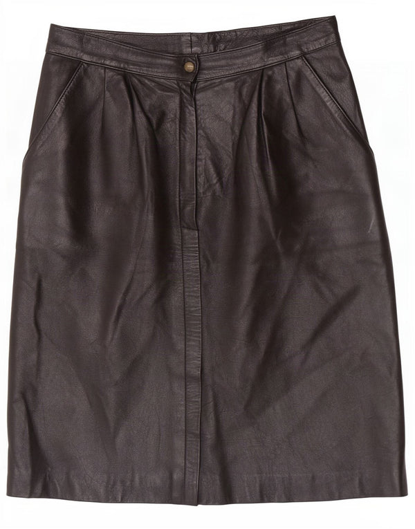 Maxime Womens Leather Skirt IT 42 Medium W26 Black