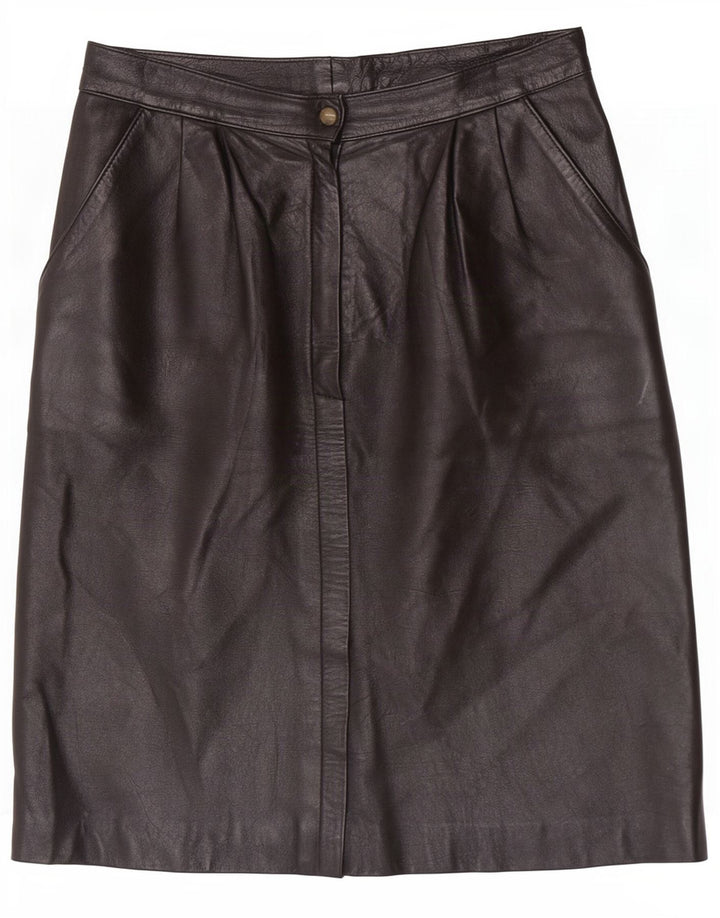 Maxime Womens Leather Skirt IT 42 Medium W26 Black
