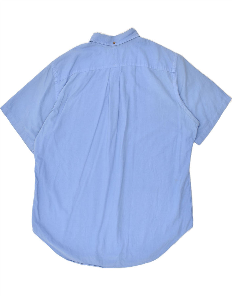 RALPH LAUREN Mens Tall Classic Fit Short Sleeve Shirt XL Blue Cotton | Vintage Ralph Lauren | Thrift | Second-Hand Ralph Lauren | Used Clothing | Messina Hembry 