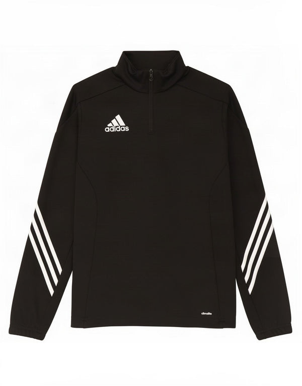 Adidas Boys Climalite Zip Neck Pullover Tracksuit Top 13-14 Years XL Black