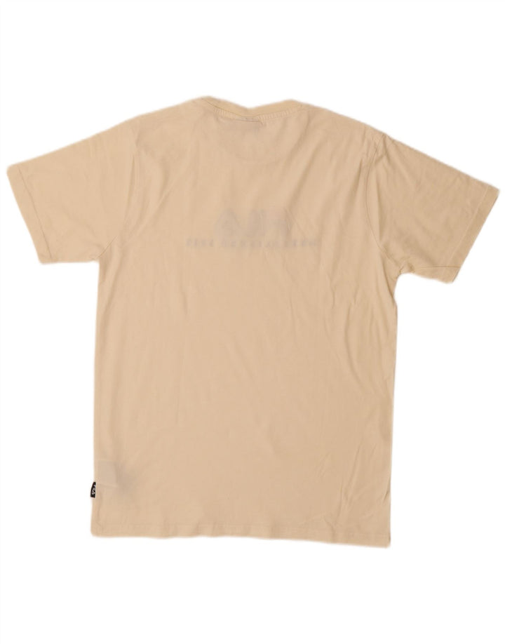 Fila Mens Graphic T-Shirt Top Small Beige Cotton