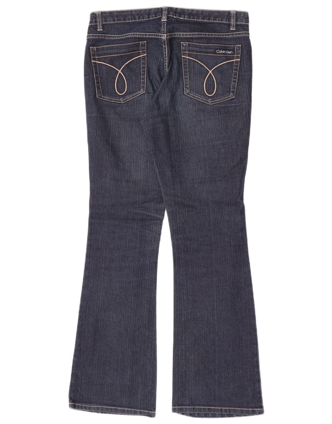 Calvin Klein Womens Flared Jeans US 8 Medium W30 L31 Navy Blue Cotton