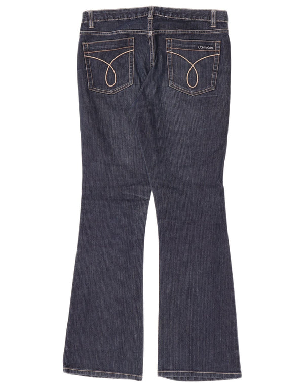 Calvin Klein Womens Flared Jeans US 8 Medium W30 L31 Navy Blue Cotton