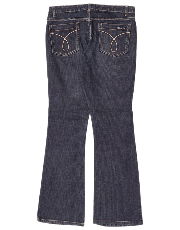 Calvin Klein Womens Flared Jeans US 8 Medium W30 L31 Navy Blue Cotton