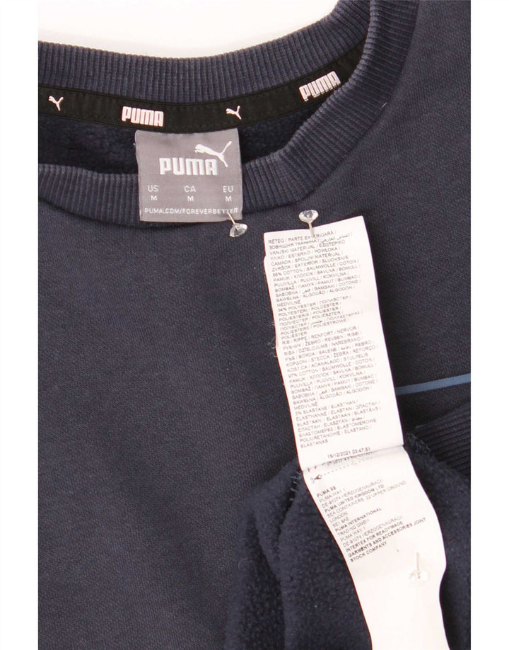 Puma Mens Sweatshirt Jumper Medium Navy Blue Cotton