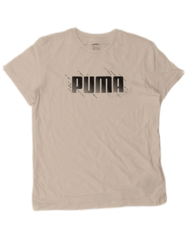 Puma Boys Graphic T-Shirt Top 13-14 Years White Cotton