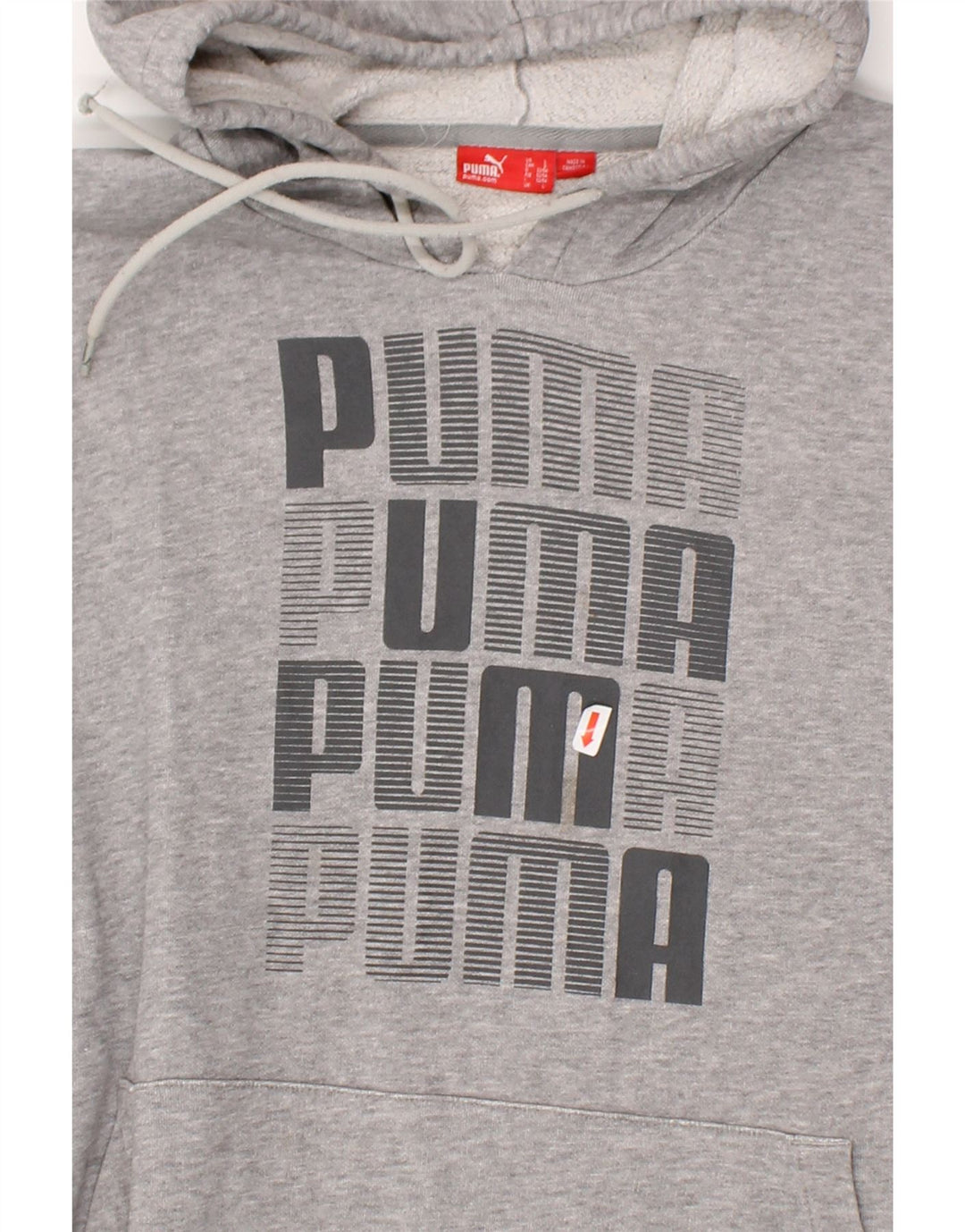 PUMA Mens Graphic Hoodie Jumper Large Grey Cotton Vintage Puma and Second-Hand Puma from Messina Hembry 