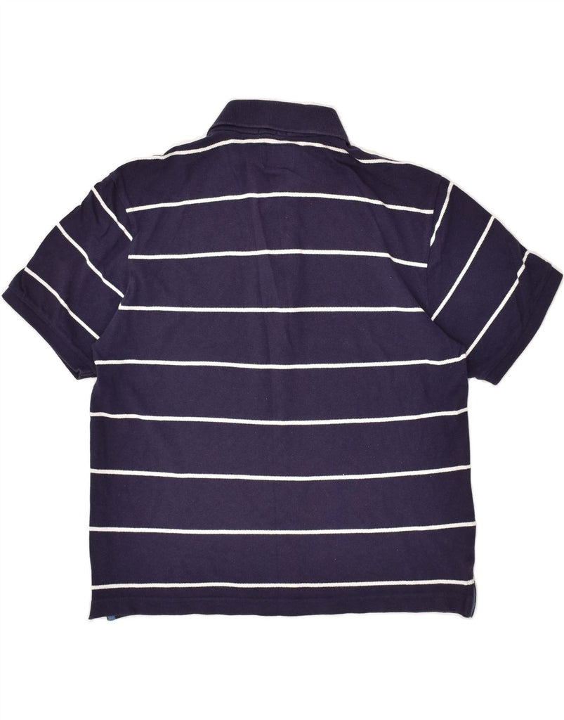 CHAMPION Mens Easy Fit Polo Shirt Large Navy Blue Striped | Vintage Champion | Thrift | Second-Hand Champion | Used Clothing | Messina Hembry 